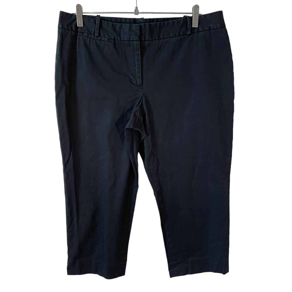 TALBOTS PETITE Women's Signature Capri Pants Black Petite 14 Casual Norm Core